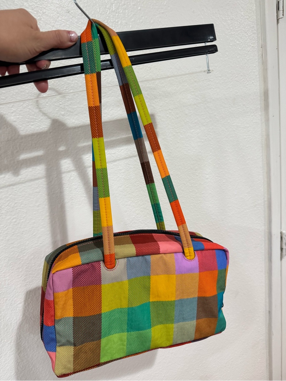 BAGGU Madras bowler bag (with miffy coin purse charm) - Picture 4 of 5
